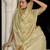 pista tissue linen beads & stone saree with unstitched blouse