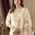 Off white Designer Straight Kurti Pant Dupatta Set With Embroidery And Hand Work