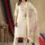 Off white Designer Straight Kurti Pant Dupatta Set With Embroidery And Hand Work