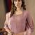 Onion Pink  Designer Straight Kurti Pant Dupatta Set With Embroidery And Hand Work