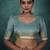 sky blue tissue linen zari woven saree with unstitched blouse