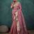pink tissue linen zari woven saree with unstitched blouse