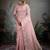 pink tissue linen handwork saree with unstitched blouse