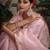 pink tissue linen handwork saree with unstitched blouse