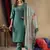 Rama Designer Straight Kurti Pant Dupatta Set With Embroidery And Hand Work