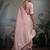 pink tissue linen handwork saree with unstitched blouse