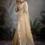 beige tissue linen handwork saree with unstitched blouse
