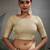 beige tissue linen handwork saree with unstitched blouse