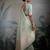 mint tissue linen handwork saree with unstitched blouse