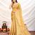 mustard tissue zari woven saree with unstitched blouse
