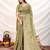 olive tissue zari woven saree with unstitched blouse