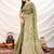 olive tissue zari woven saree with unstitched blouse