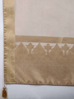 off-white tissue zari woven saree with unstitched blouse 5