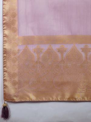 lavender tissue zari woven saree with unstitched blouse 5