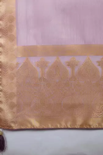 lavender tissue zari woven saree with unstitched blouse