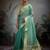 turquoise tissue zari woven saree with unstitched blouse