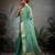 turquoise tissue zari woven saree with unstitched blouse