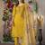 Mustered yellow Designer Straight Kurti Pant Dupatta Set With Embroidery And Hand Work