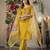 Mustered yellow Designer Straight Kurti Pant Dupatta Set With Embroidery And Hand Work