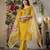 Mustered yellow Designer Straight Kurti Pant Dupatta Set With Embroidery And Hand Work