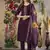 Wine Designer Straight Kurti Pant Dupatta Set With Embroidery And Hand Work