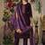 Wine Designer Straight Kurti Pant Dupatta Set With Embroidery And Hand Work
