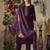 Wine Designer Straight Kurti Pant Dupatta Set With Embroidery And Hand Work