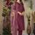Cherish  Designer Straight Kurti Pant Dupatta Set With Embroidery And Hand Work