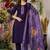 Purple  Designer Straight Kurti Pant Dupatta Set With Embroidery And Hand Work