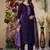 Purple  Designer Straight Kurti Pant Dupatta Set With Embroidery And Hand Work