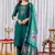Green Designer Straight Kurti Pant Dupatta Set With Embroidery And Hand Work