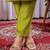 Parrot green Designer Straight Kurti Pant Dupatta Set With Embroidery And Hand Work