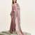 Lavender sequin satin party wear saree for women with blouse piece