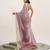 Lavender sequin satin party wear saree for women with blouse piece