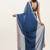Teal embellished sequin chiffon festive wear saree with blouse