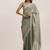 Metallic satin saree with beads embellishment and blouse