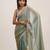 Metallic satin saree with beads embellishment and blouse