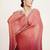 Ombre satin saree with beads work and stylish blouse piece