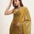 Metallic satin saree with beads & stone work and designer blouse