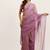Lavender solid tissue saree with stylish tassels and blouse