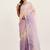 Peach sequin tissue saree for wedding events with attached blouse