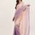 Peach sequin tissue saree for wedding events with attached blouse