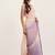 Peach sequin tissue saree for wedding events with attached blouse
