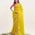 Metallic yellow sequin satin party saree with  blouse