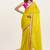 Metallic yellow sequin satin party saree with  blouse