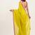 Metallic yellow sequin satin party saree with  blouse