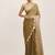 Metallic green sequin tissue saree for women with blouse