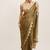 Metallic green sequin tissue saree for women with blouse