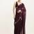 Purple beads & stones chiffon saree party wear with blouse
