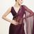 Purple beads & stones chiffon saree party wear with blouse